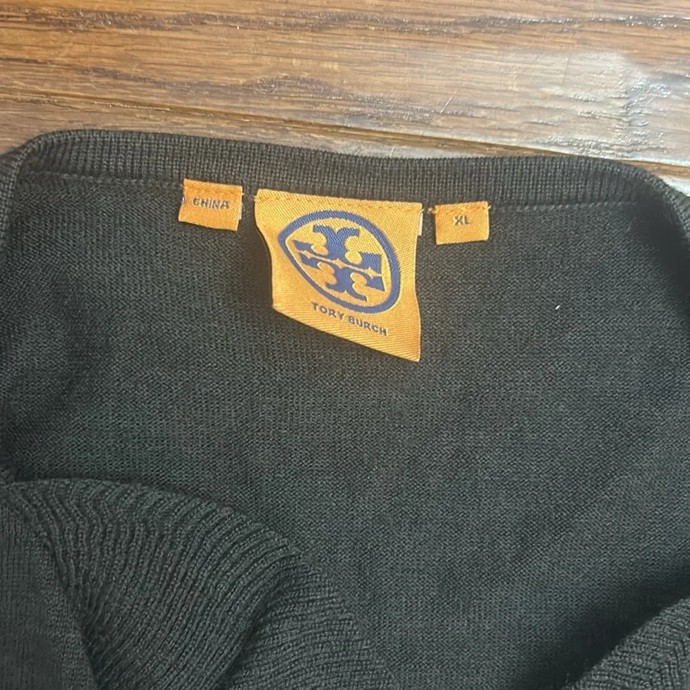 Tory Burch chocolate brown wool Ruffled Cardigan - Picture 3 of 4